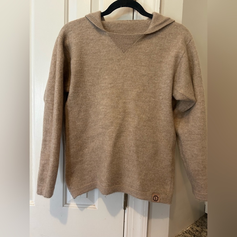 Paka Hoodie Sweater Women MEDIUM BROWN Knit Royal Alpaca Handmade Unisex